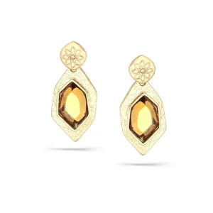 CITRINE FACETED STONE DROP EARRINGS #252GD3401 (1C12/7A3)