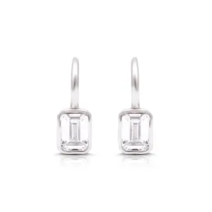 Classic Emerald-Cut Cubic Zirconia Leverback Earrings