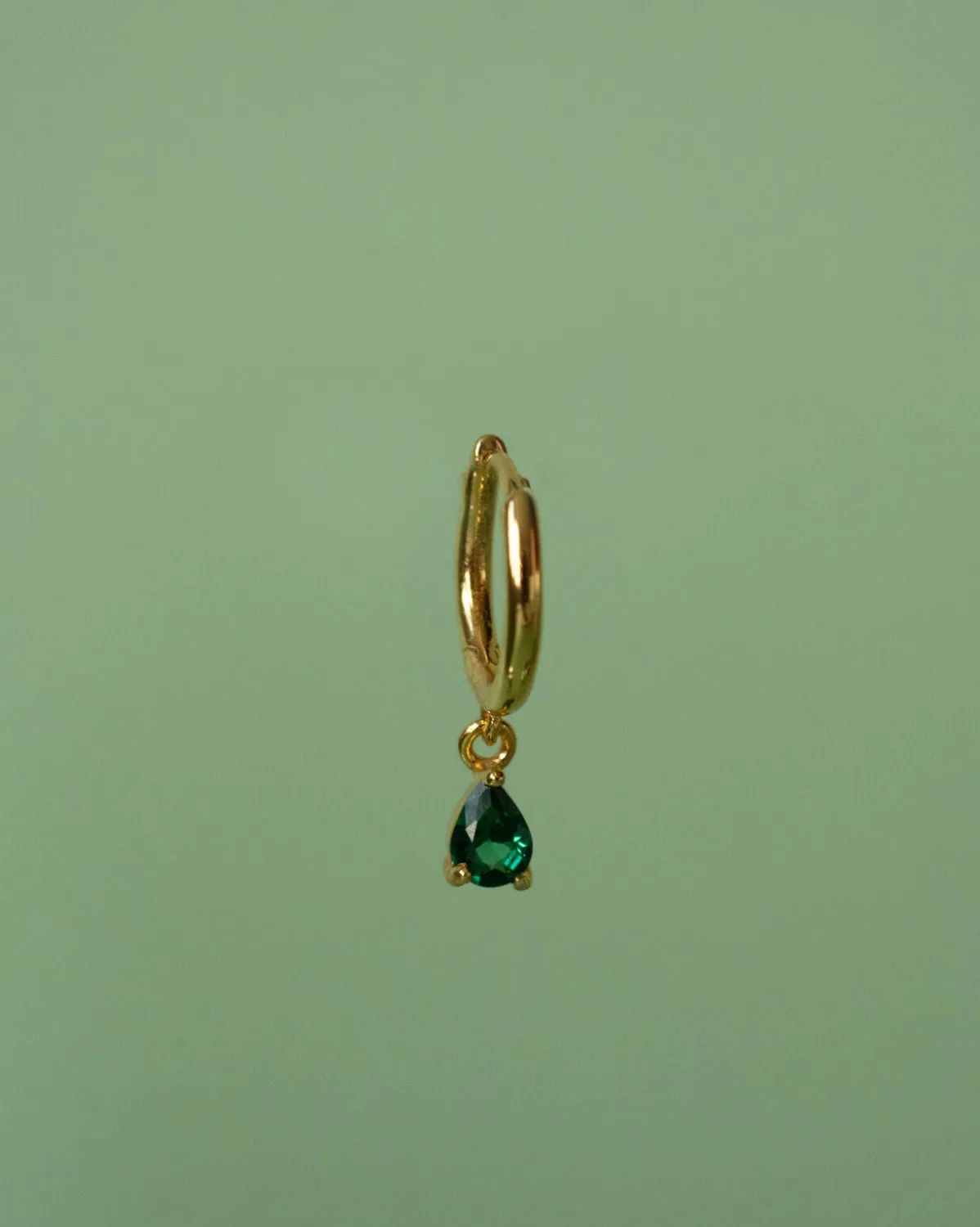 Clio Emerald Single Hoop