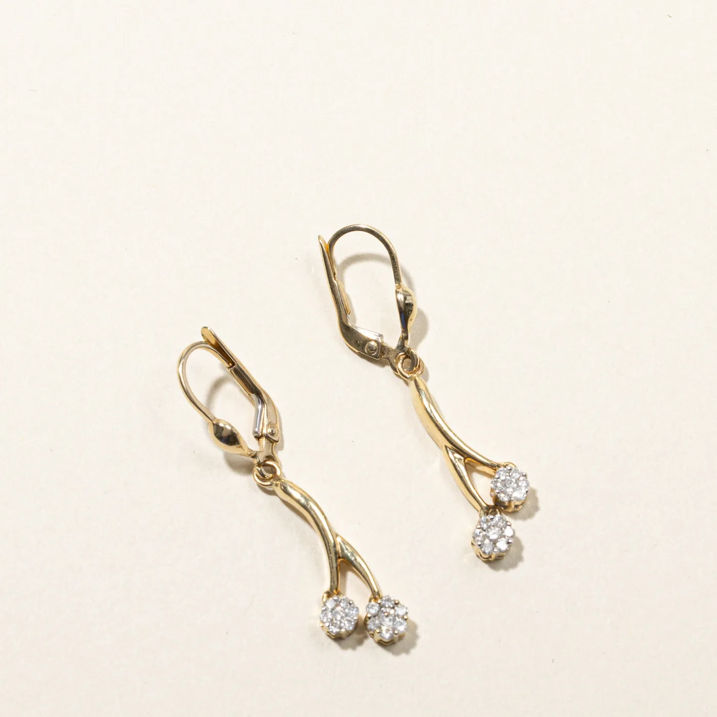 Cluster Diamond Dangle Earrings | 0.30ctw |