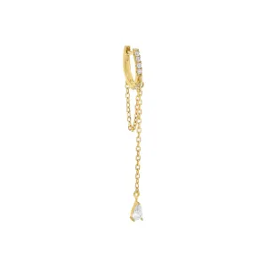 Colored Dangling Marquise Drop Chain Huggie Earring