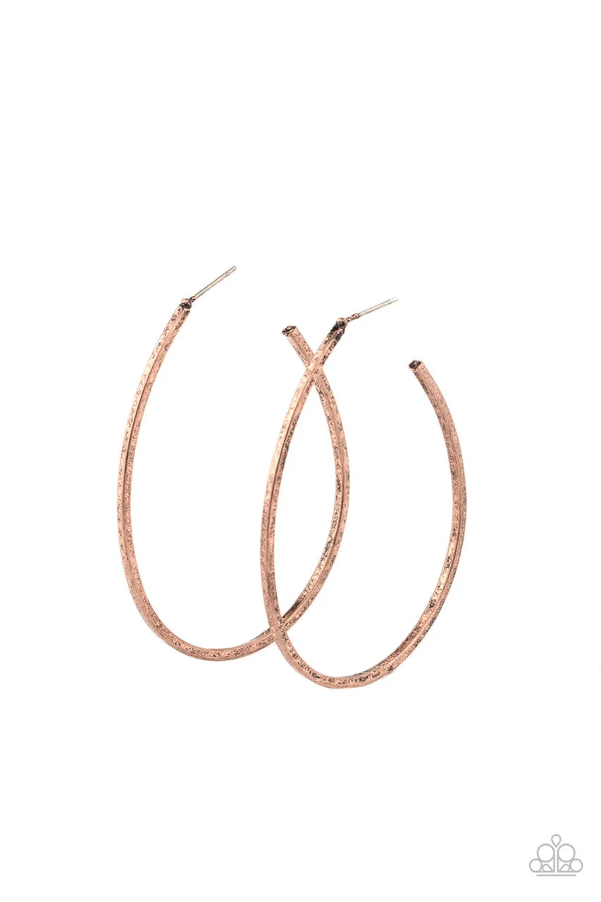 Cool Curves Copper Paparazzi Earrings