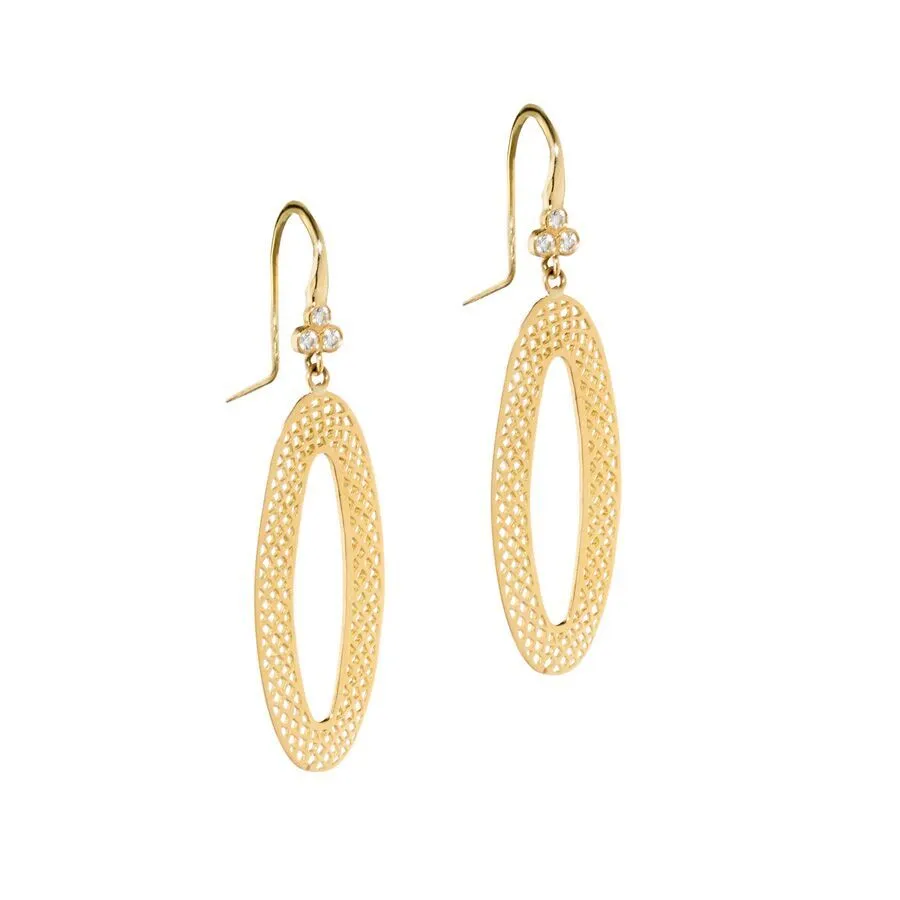 Crownwork® Oval Hoops Earrings with Diamonds
