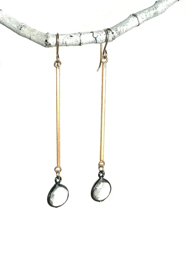 Crystal Bar Drop Earrings