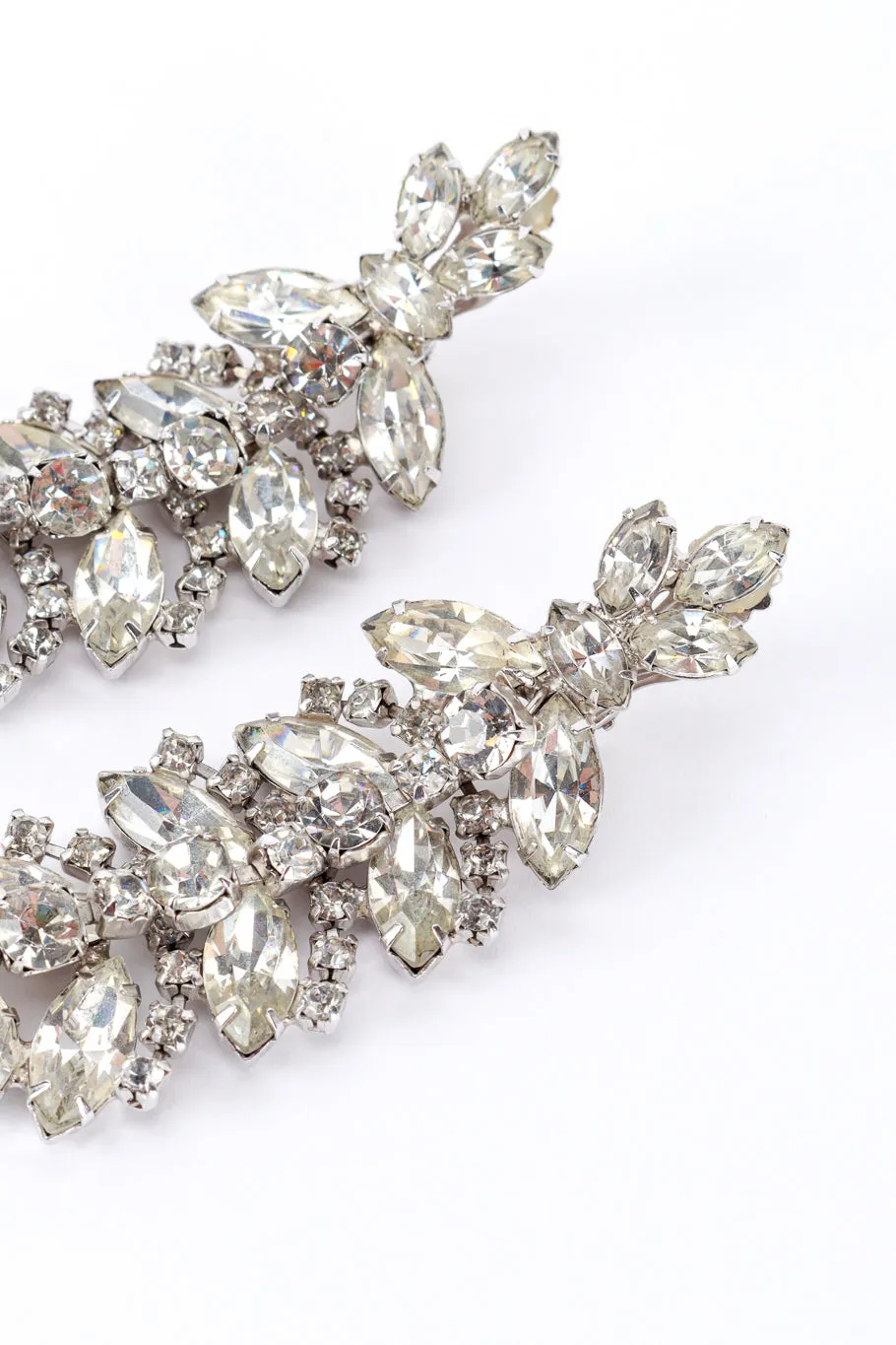 Crystal Marquis Leaf Drop Earrings