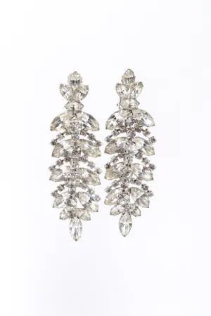 Crystal Marquis Leaf Drop Earrings