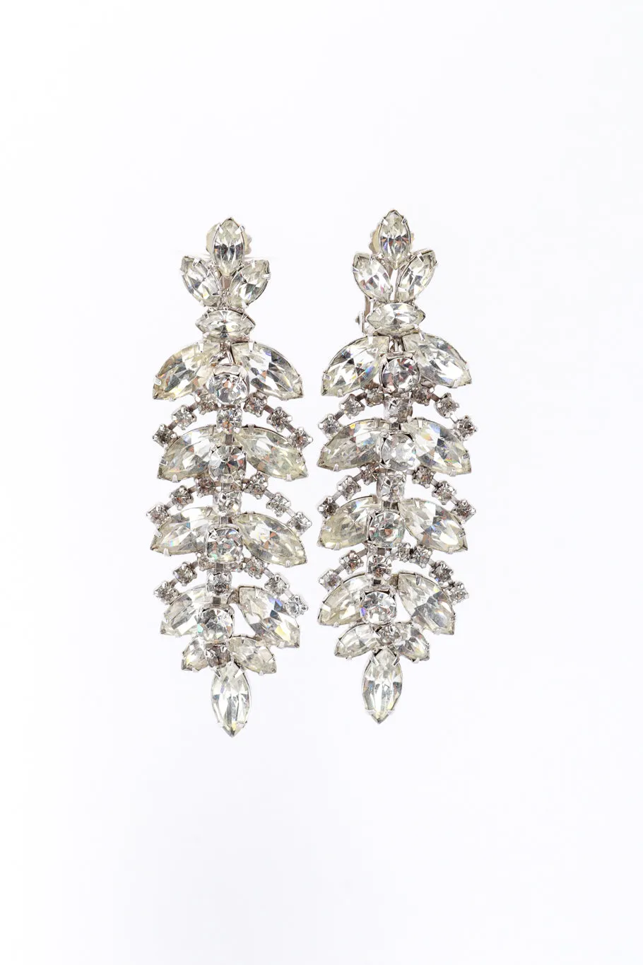 Crystal Marquis Leaf Drop Earrings
