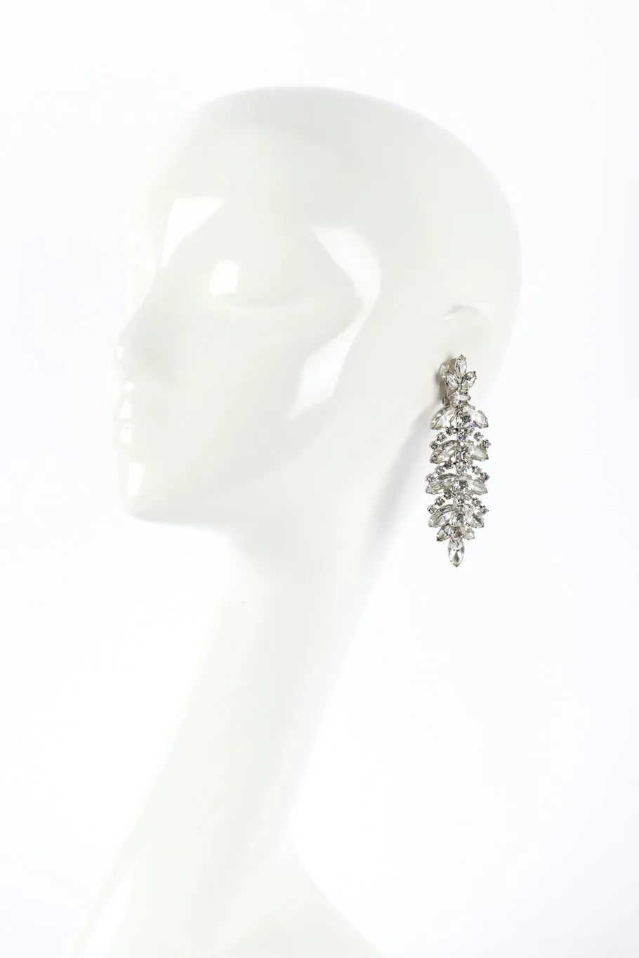 Crystal Marquis Leaf Drop Earrings