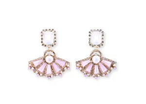 Cubic fan shaped earrings