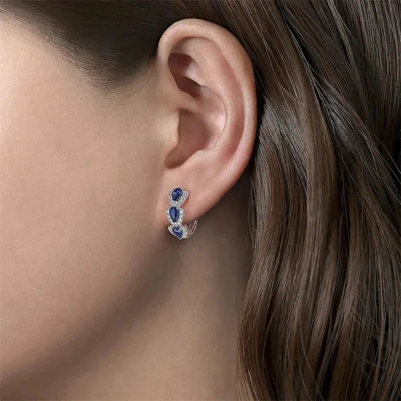 Cubic Zirconia Hoop Earrings Wedding Party Elegant Accessories for Women Anniversary