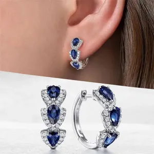 Cubic Zirconia Hoop Earrings Wedding Party Elegant Accessories for Women Anniversary