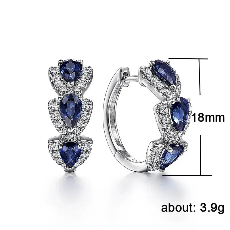Cubic Zirconia Hoop Earrings Wedding Party Elegant Accessories for Women Anniversary