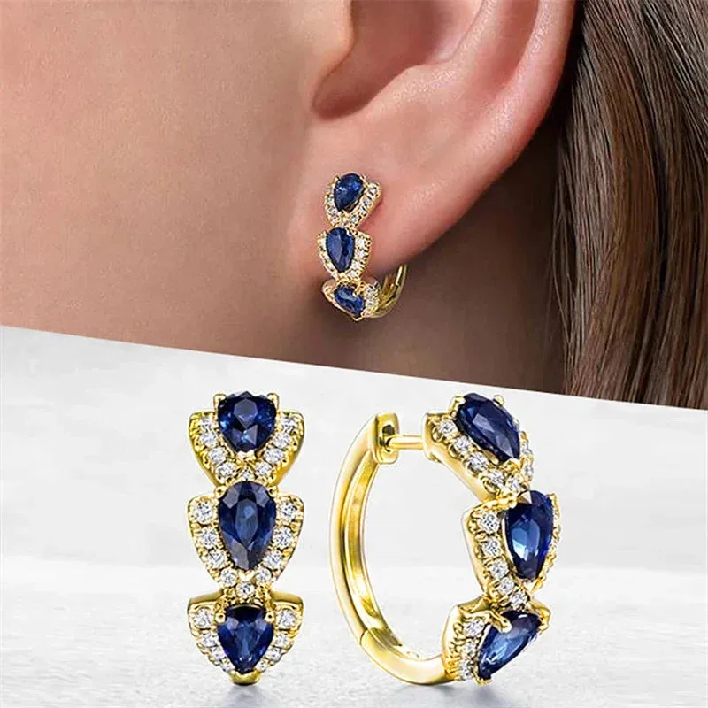 Cubic Zirconia Hoop Earrings Wedding Party Elegant Accessories for Women Anniversary