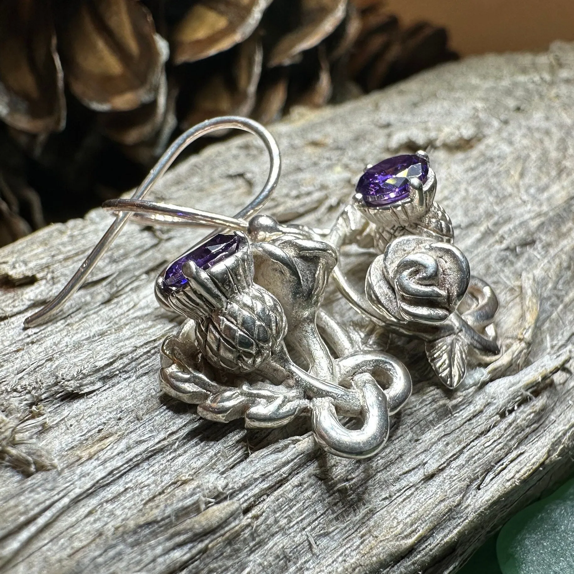 Cyrena Thistle Amethsyt Earrings