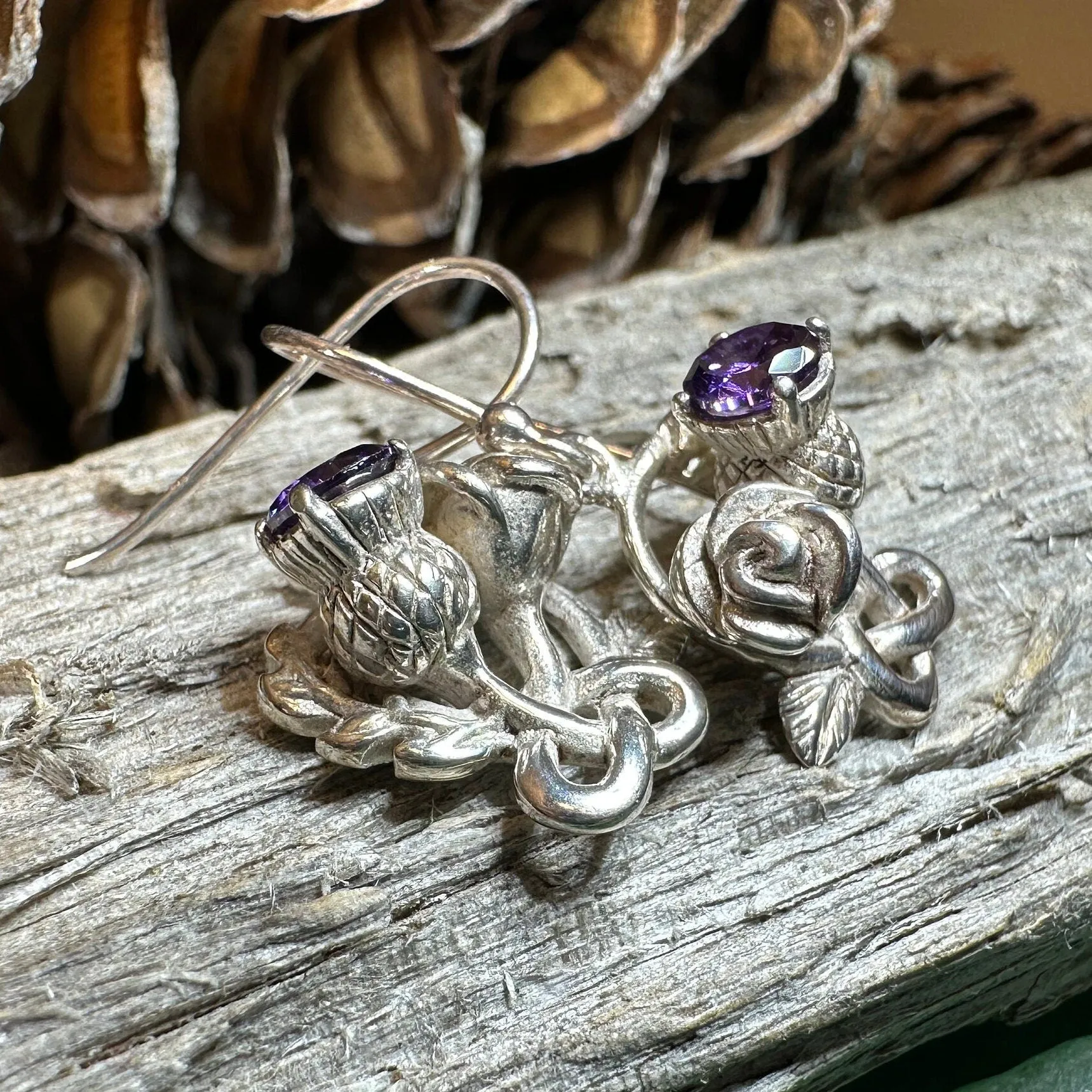 Cyrena Thistle Amethsyt Earrings