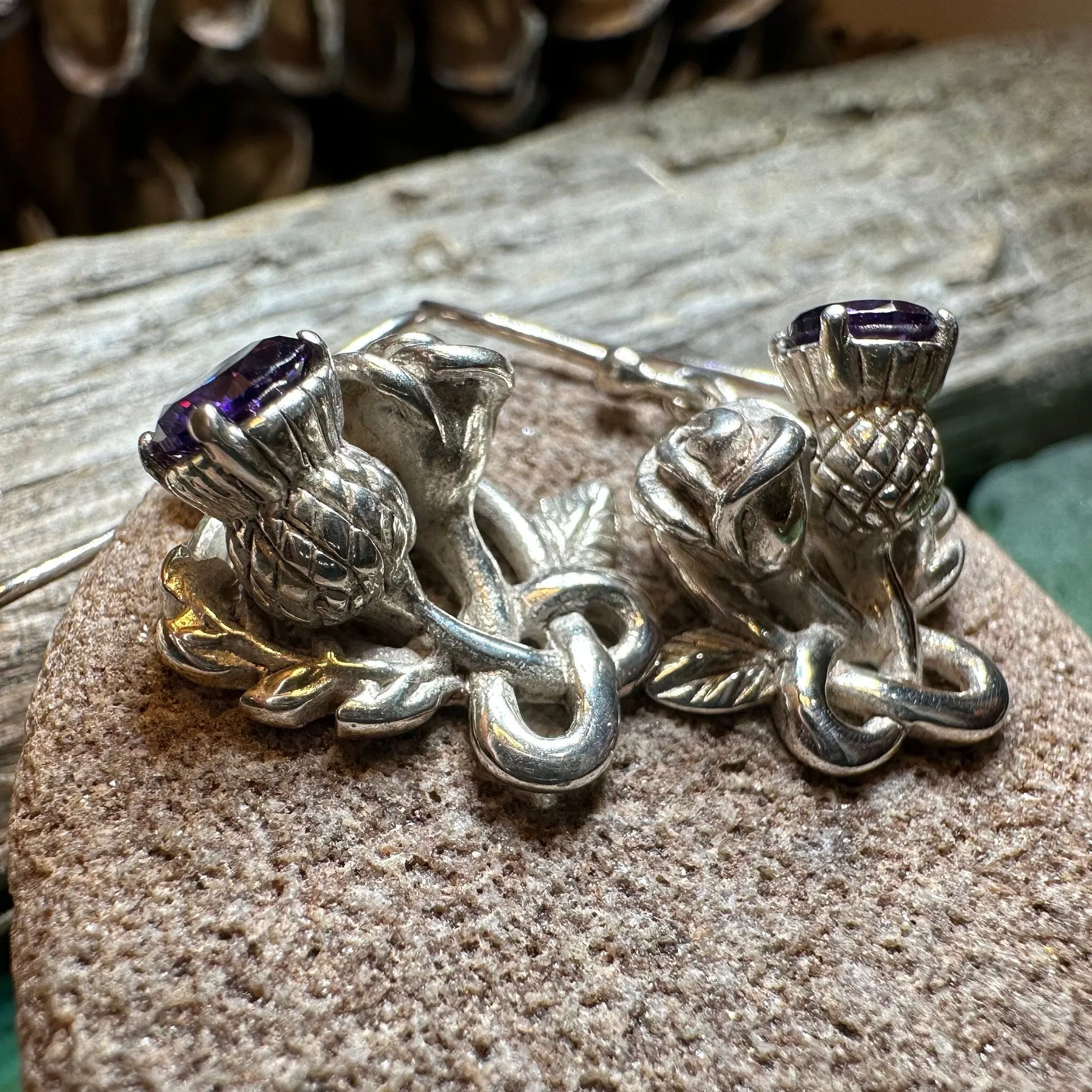Cyrena Thistle Amethsyt Earrings