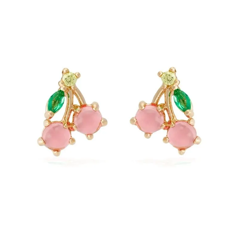 Dainty Fruit Hoop & Stud Earrings