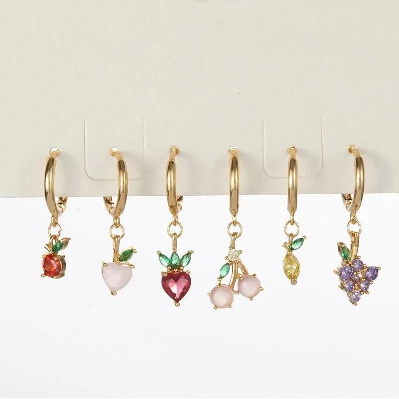 Dainty Fruit Hoop & Stud Earrings