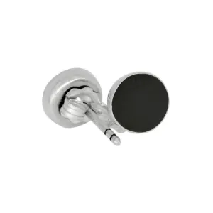 Dark Green Jade Stud Earrings in Sterling Silver