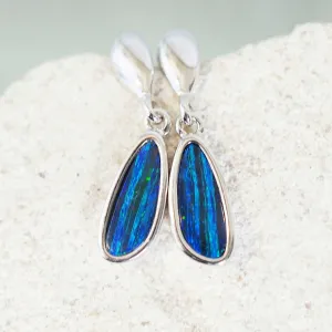 'Deja' Silver Doublet Opal Earrings