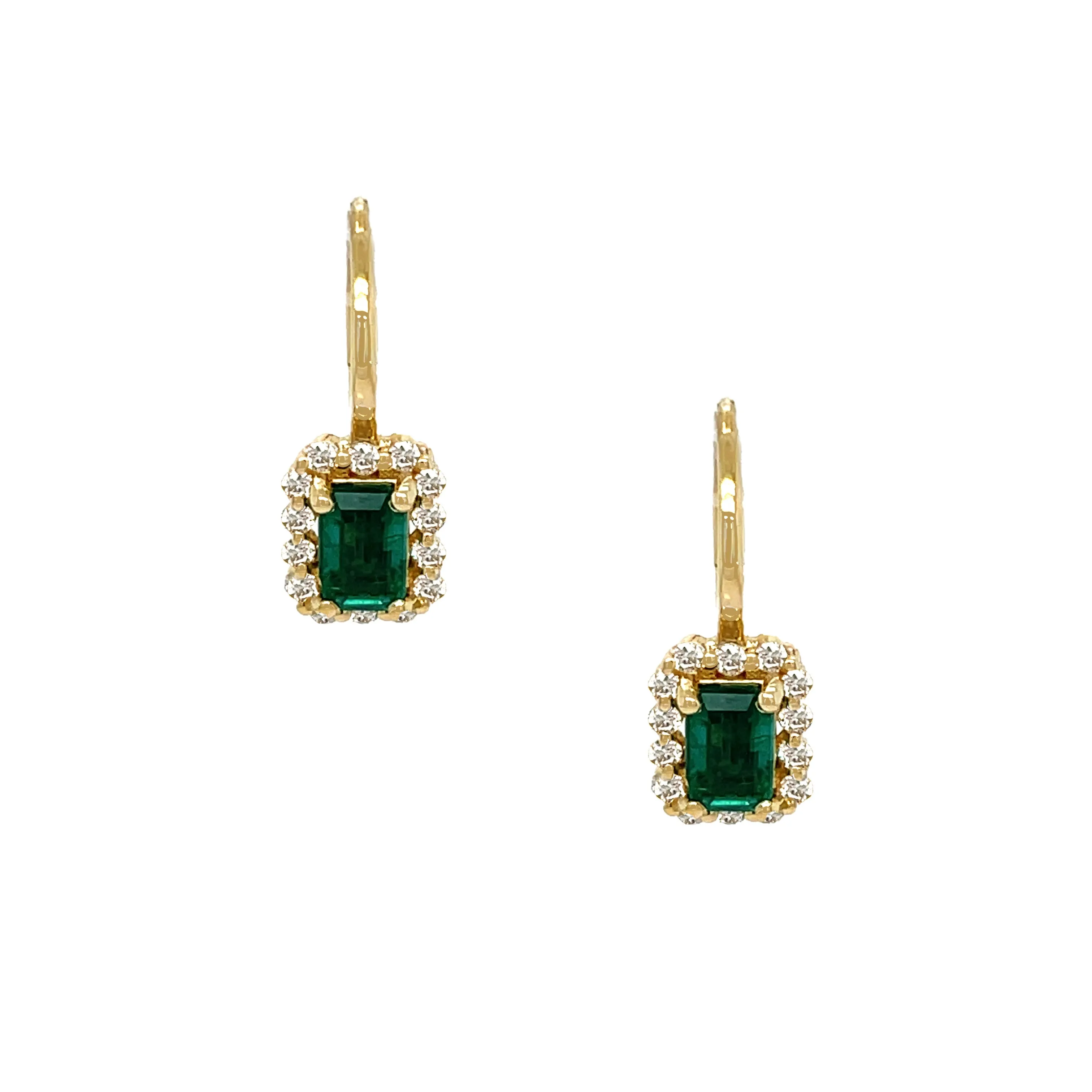 Diamond & Emerald Drop Earrings