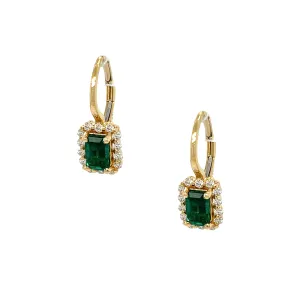 Diamond & Emerald Drop Earrings