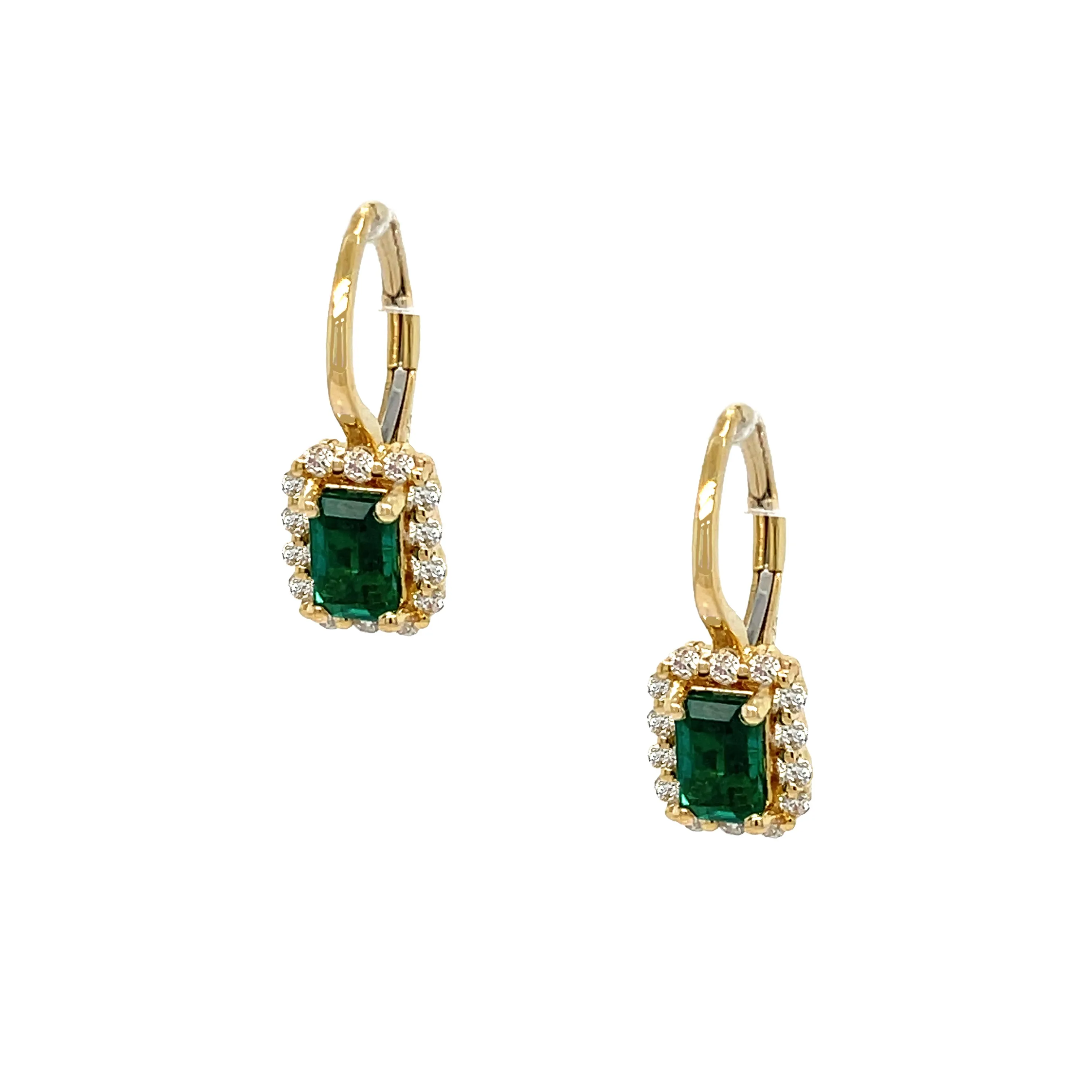 Diamond & Emerald Drop Earrings