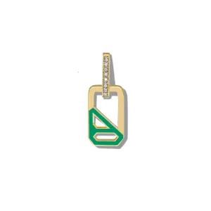 DNA Pepper Green Enamel Single Drop Earring