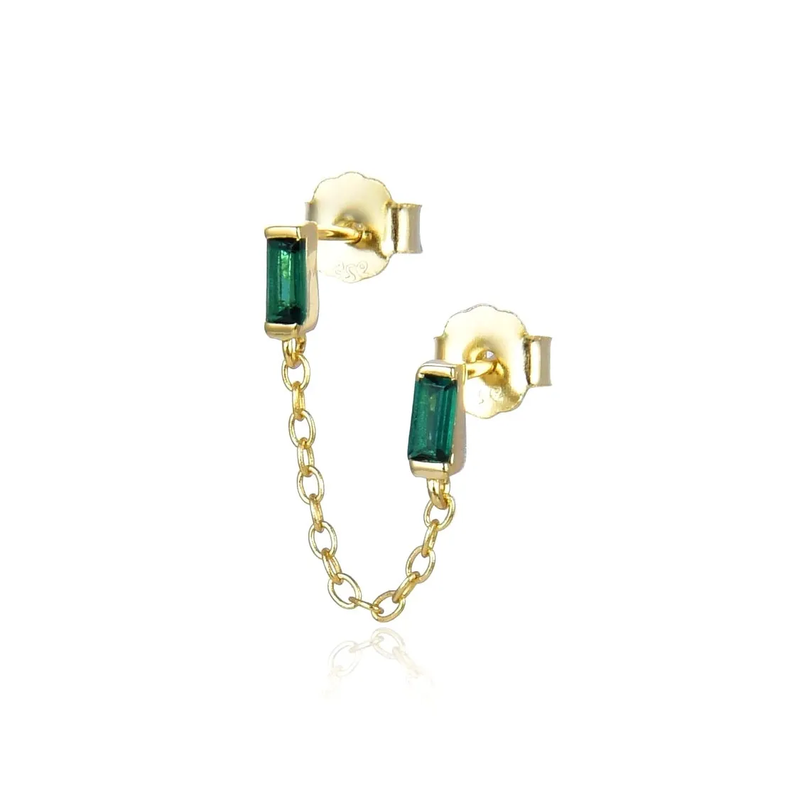 Double Emerald Baguette Earrings