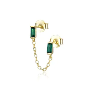 Double Emerald Baguette Earrings