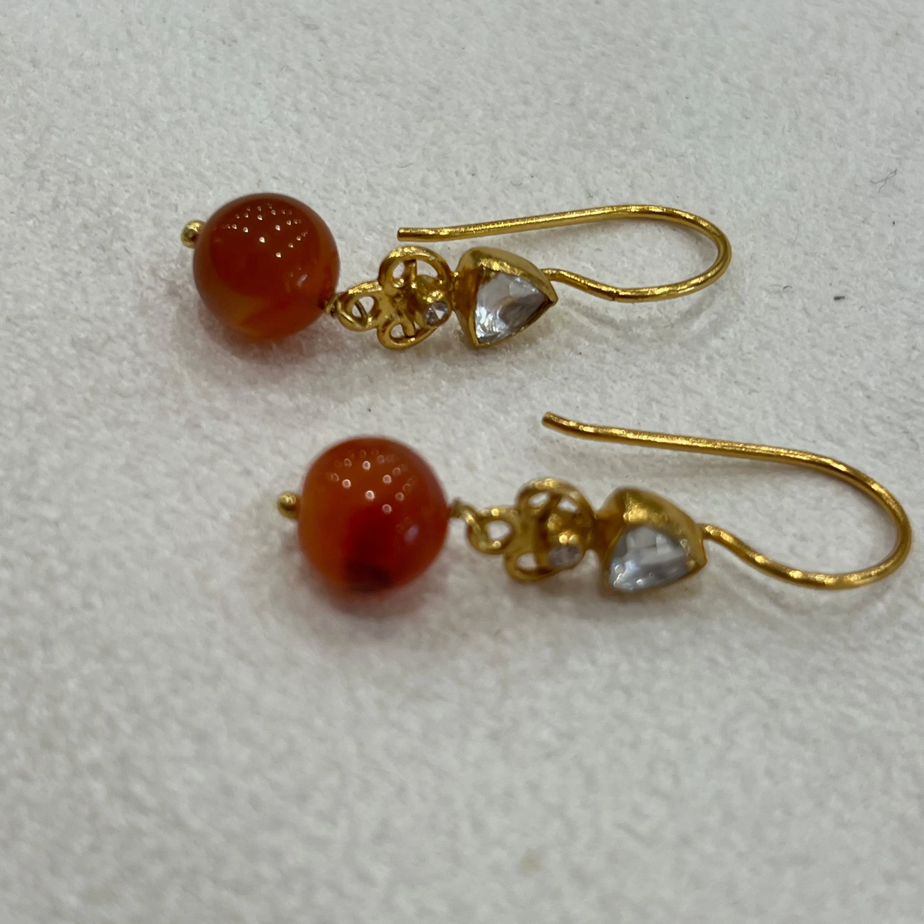 Dramatic gold and red earrings D2