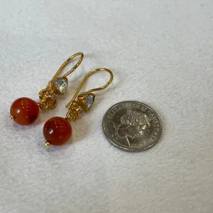 Dramatic gold and red earrings D2