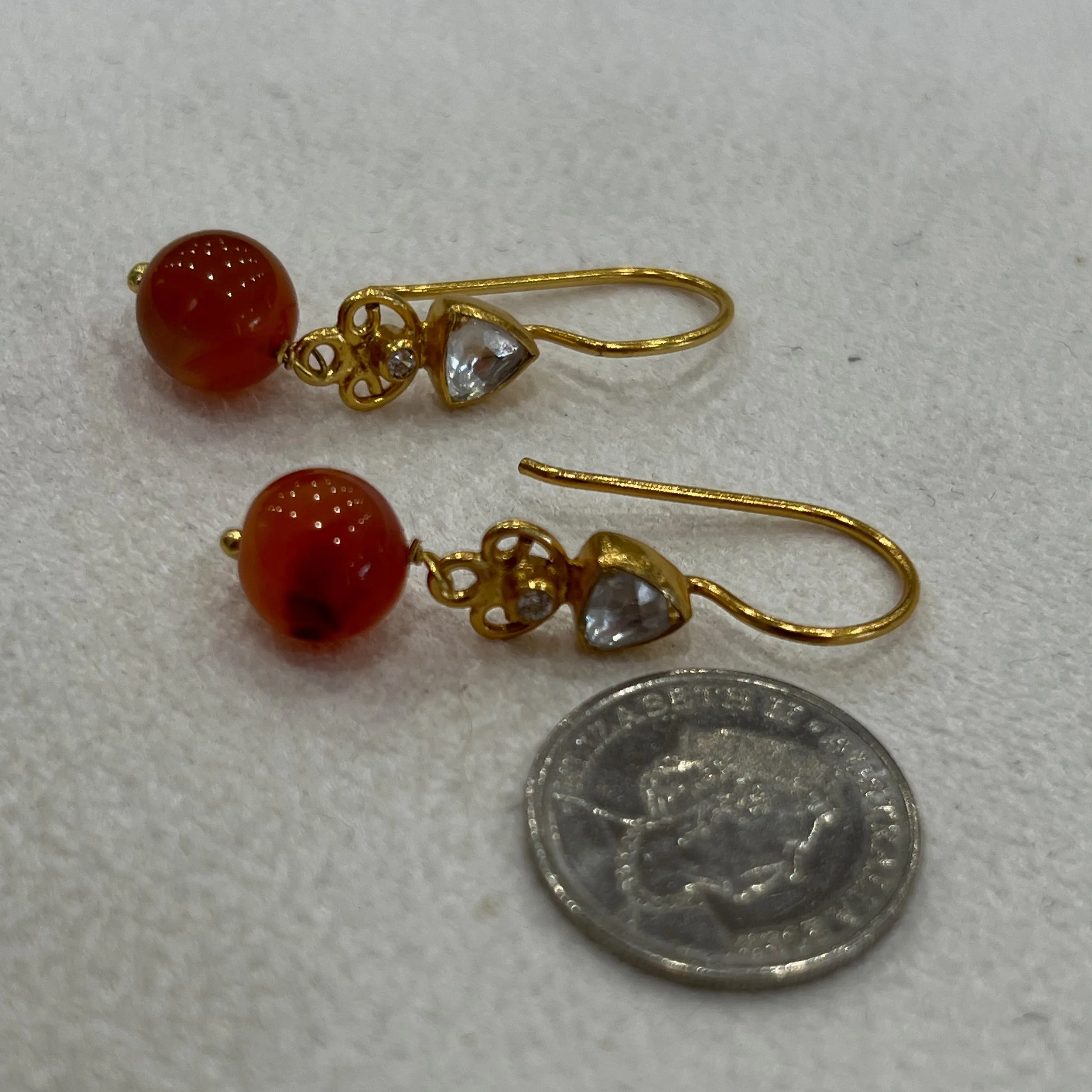 Dramatic gold and red earrings D2
