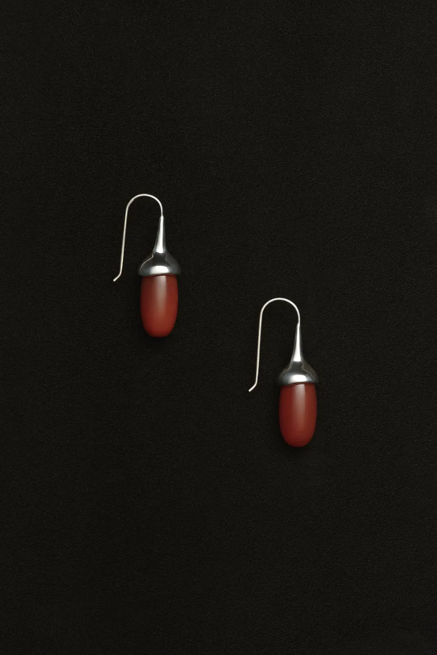 Dripping Stone Earrings in Carnelian