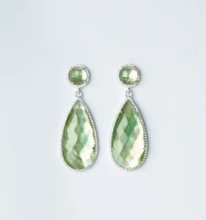Drop Earrings - watercolor - pale sage green