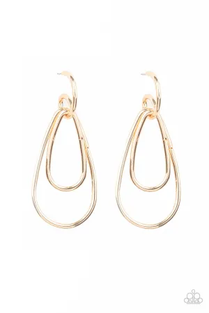 Droppin Drama Gold Paparazzi Earrings