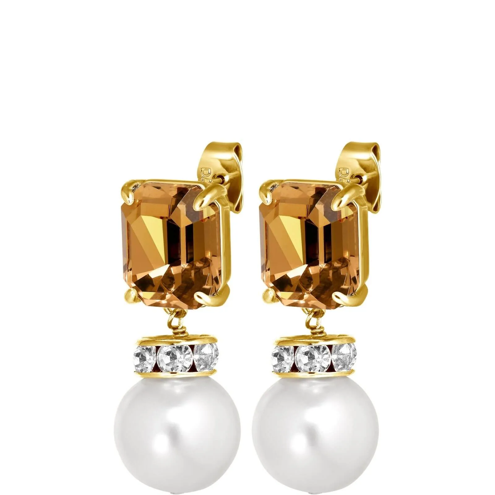 Dyrberg Kern Wali Gold Drop Earrings - Golden/Pearl
