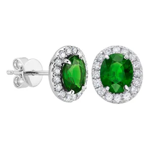 Earrings 14KW/1.9G 2EMER-1.59CT 24RD-0.46CT