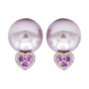 Earrings 14KW/1.9G P.FW 6PS-0.29CT 40RD-0.08CT 9-10mm