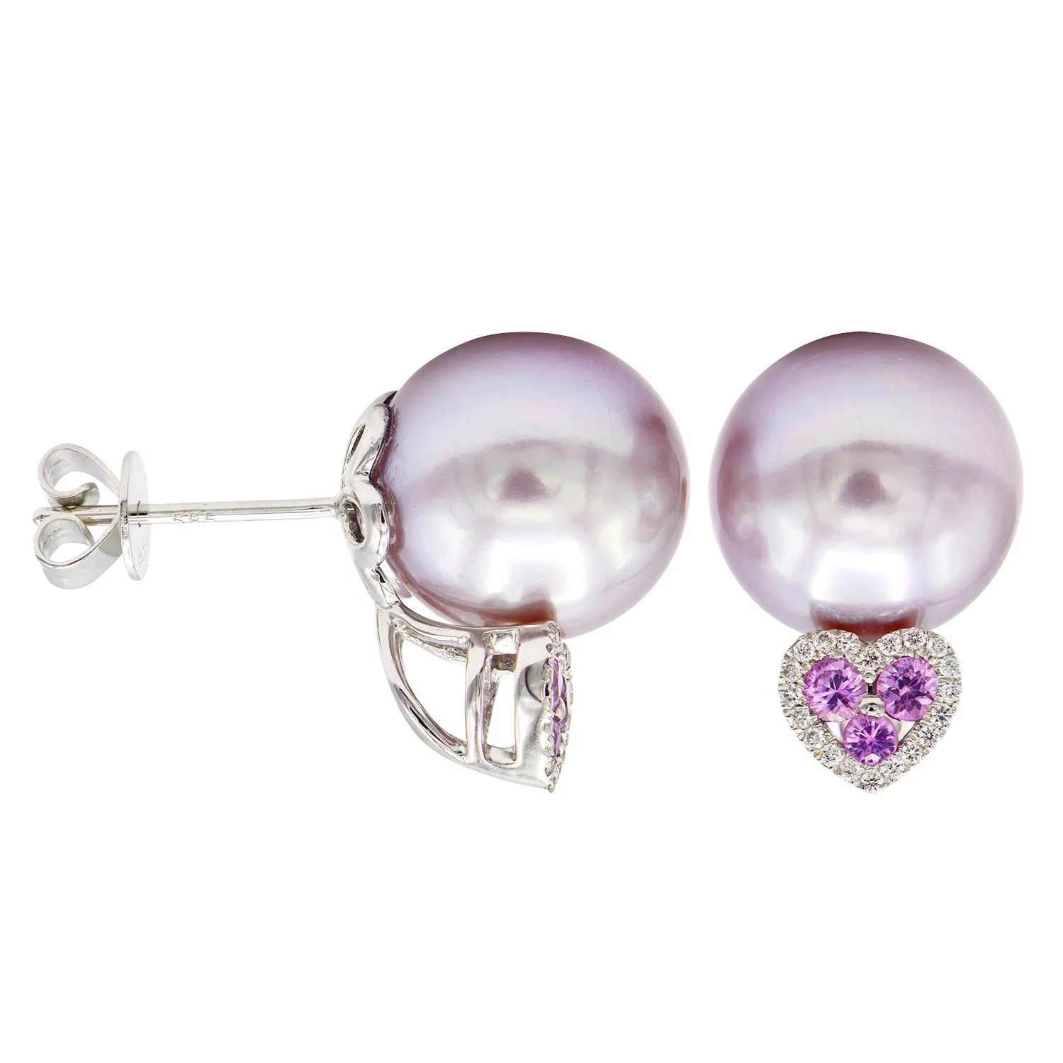 Earrings 14KW/1.9G P.FW 6PS-0.29CT 40RD-0.08CT 9-10mm