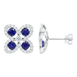 Earrings 18KW/3.9G 8SAPP-1.18CT 82RD-0.54CT