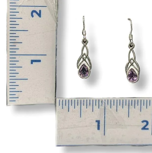 Earrings Amethyst Celtic Sterling Silver