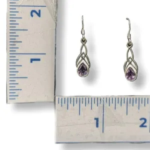 Earrings Amethyst Celtic Sterling Silver