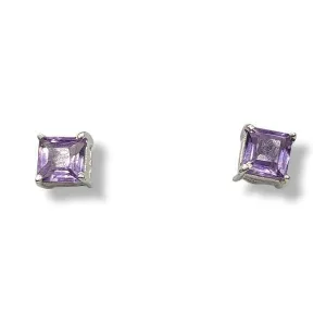 Earrings Amethyst Sterling Silver Stud