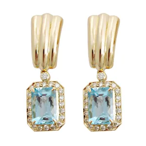 Earrings- Blue Topaz And Diamond (1480A)