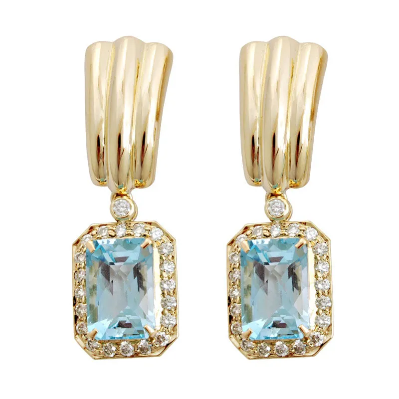 Earrings- Blue Topaz And Diamond (1480A)
