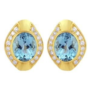 Earrings- Blue Topaz And Diamond