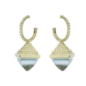 Earrings - Blue Topaz And Diamond