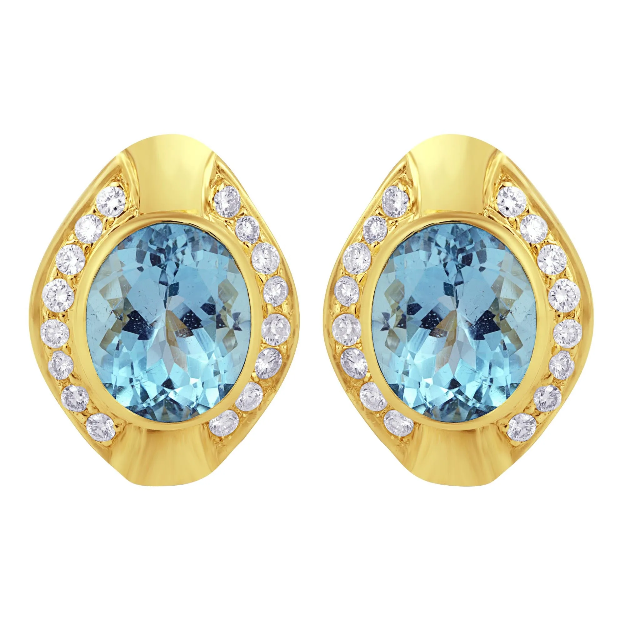 Earrings- Blue Topaz And Diamond