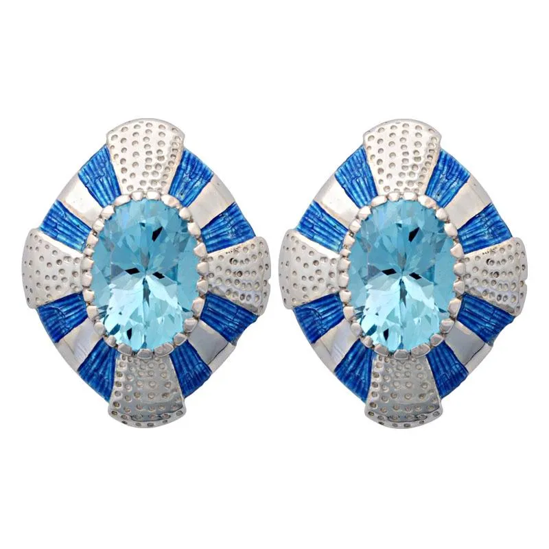 Earrings-Blue Topaz (Enamel)  (38DS)